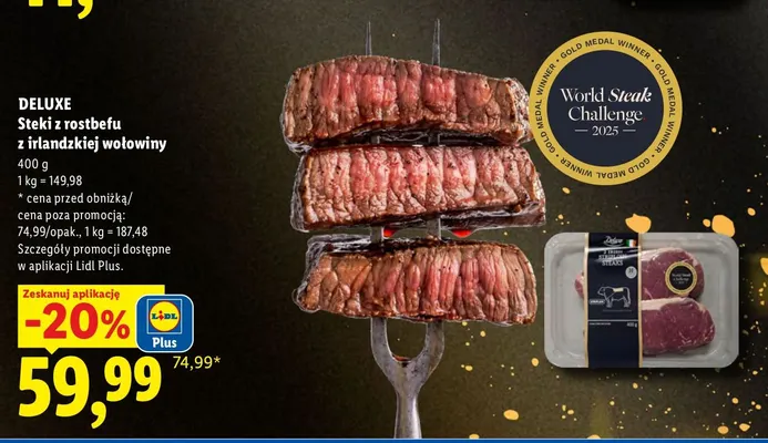 Steki z rostbefu z irlandzkiej wołowiny Deluxe promocja w Lidl