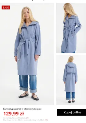 Kurtka typu parka w błękitnym kolorze Greenpoint promocja w Greenpoint