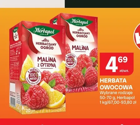 Herbata owocowa Herbaciany Ogród malina Herbapol promocja w Chorten