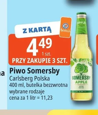 Piwo Somersby Apple promocja w Leclerc