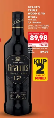 Whisky Triple Wood 12 YO 40% alk. promocja w Kaufland
