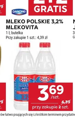 Mleko polskie Mlekovita 3,2% promocja w Stokrotka