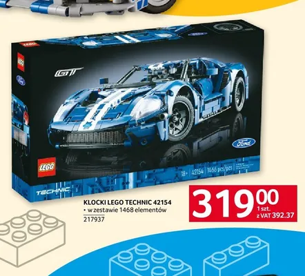 Klocki LEGO Technic 42154 Ford GT 1468 elementów promocja w Selgros