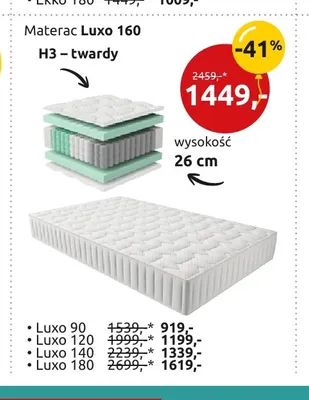 Materac Luxo 120 promocja w Black Red White