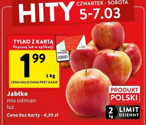 Jabłko mix odmian luz promocja w Intermarche