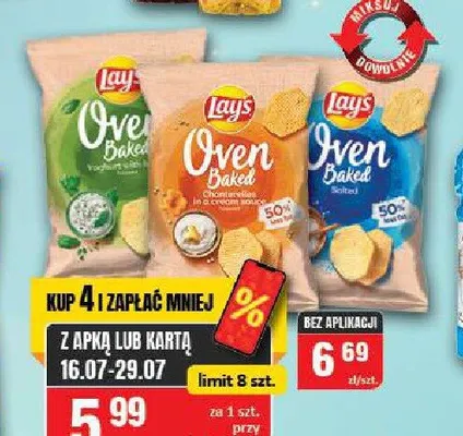Chipsy Lay's Oven Baked Kurki w sosie śmietankowym promocja w Chorten
