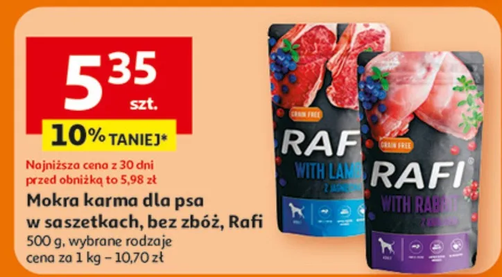 Mokra karma dla psa Rafi 300 g promocja w Auchan