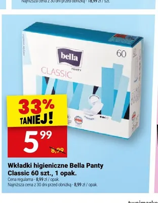 Wkładki higieniczne Bella Panty Classic promocja w Twój Market
