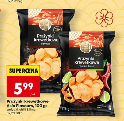 Prażynki krewetkowe Chilli & Lime Asia Flavours promocja w Biedronka