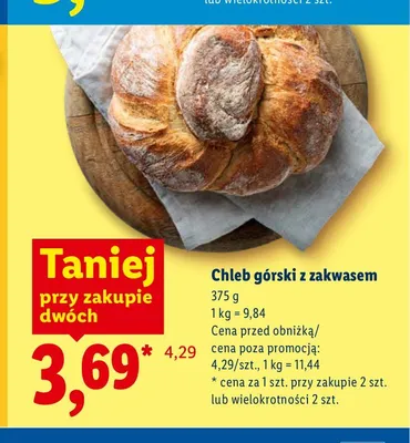 Chleb górski z zakwasem promocja w Lidl