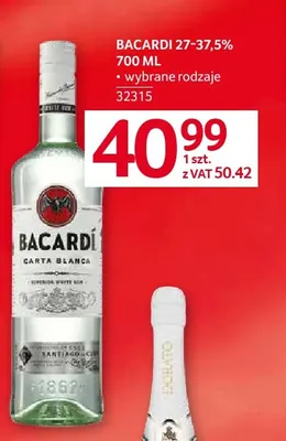 Rum Bacardi 27-37,5% promocja w Selgros