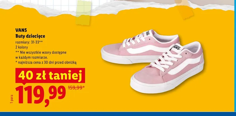 Buty dziecięce VANS promocja w Lidl