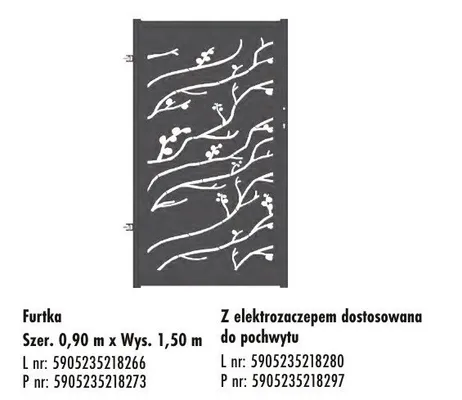 Furtka z elektrozaczepem dostosowana do podwytu promocja w Leroy Merlin