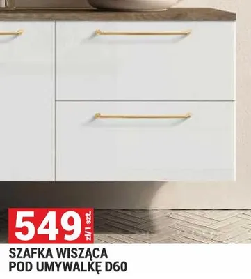 Szafka wisząca pod umywalkę D60 seria Merkado kolor biały promocja w Merkury Market