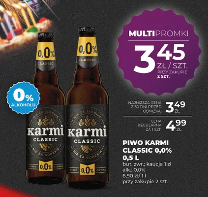 Piwo bezalkoholowe Karmi Classic promocja w Duży Ben