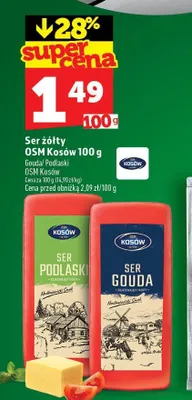Ser żółty Gouda OSM Kosów promocja w TOPAZ
