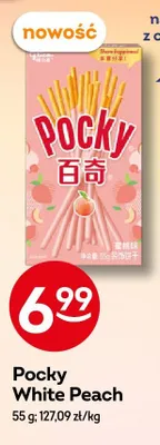 Paluszki Pocky White Peach promocja w Żabka