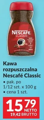 Kawa rozpuszczalna w saszetkach Nescafé Classic promocja w Makro