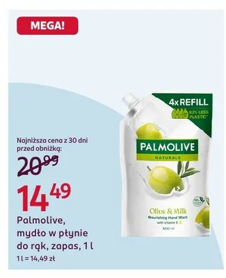 Mydło w płynie do rąk zapas Palmolive Naturals Olive & Milk promocja w Rossmann