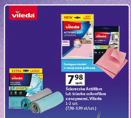 Ścierka mikrofibra z enzymami Pro Clean Vileda promocja w Auchan