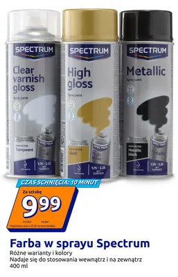 Farba w sprayu Spectrum Clear Varnish Gloss Transparent promocja w Action