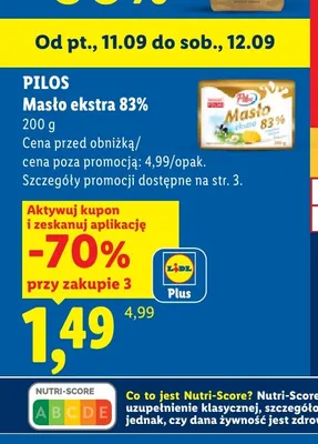 Masło ekstra Pilos 83% promocja w Lidl