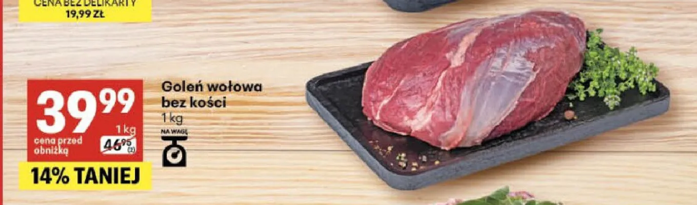 Goleń wołowa bez kości promocja w Delikatesy Centrum