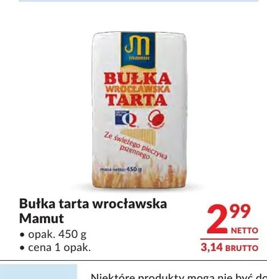 Bułka tarta wrocławska Mamut promocja w Makro