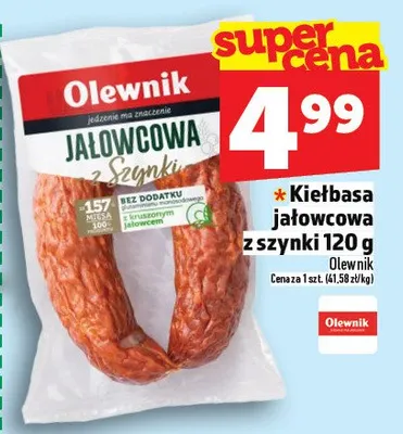 Kiełbasa jalowcowa z szynki promocja w TOPAZ