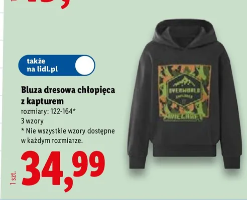 Bluza dresowa chłopięca z kapturem promocja w Lidl