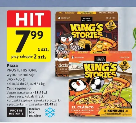 Pizza Proste Historie King's Stories kebab i frytki promocja w Intermarche