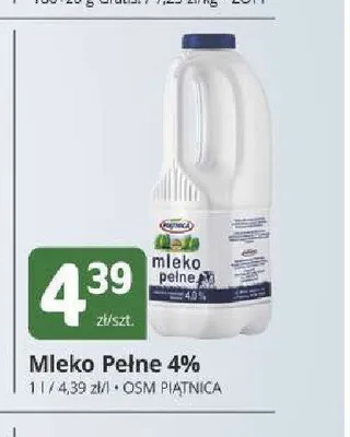 Mleko Pełne 4% Piątnica promocja w Marketvita