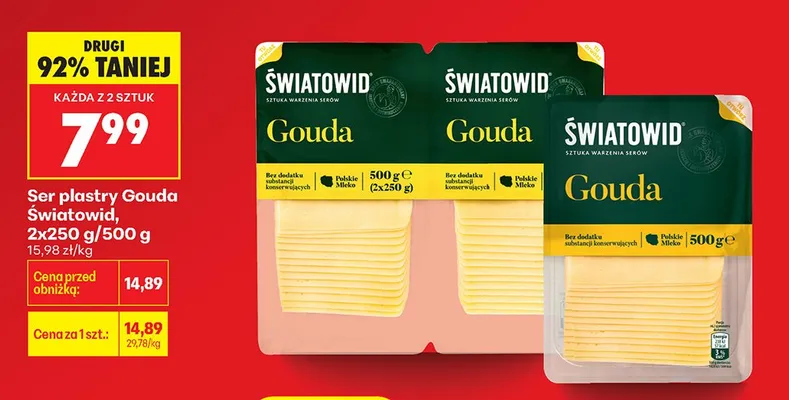 Ser plastry Gouda promocja w Biedronka