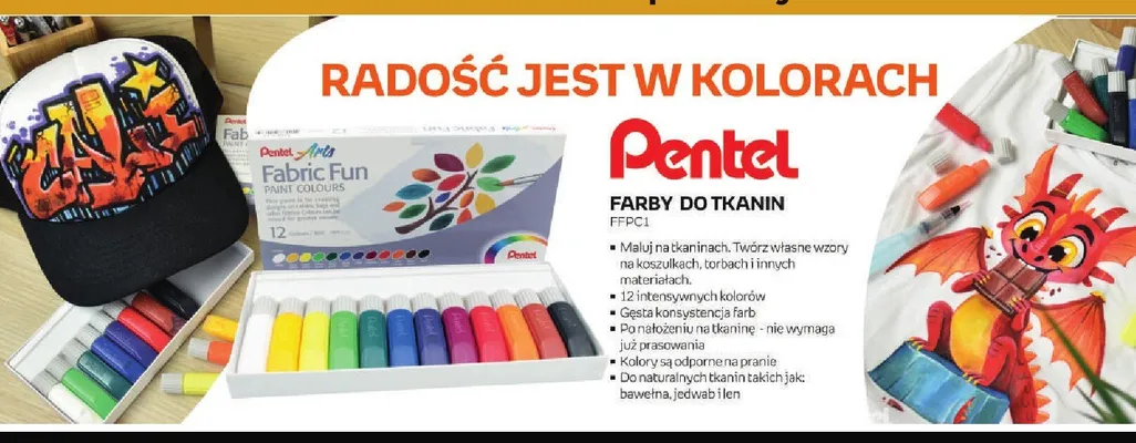 Farby do tkanin Pentel FFPC1 promocja w Dzień Dziecka