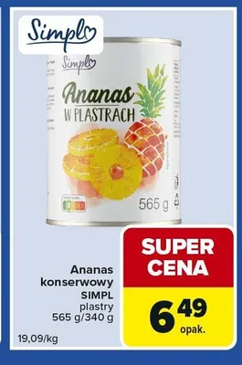 Ananas konserwowy plastry promocja w Carrefour Express