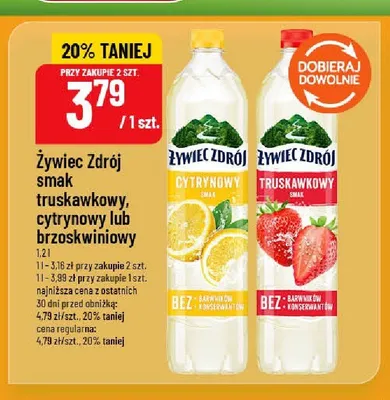 Woda smakowa Żywiec Zdrój smak truskawkowy promocja w POLOmarket