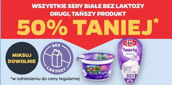 Sery białe bez laktozy promocja w Netto