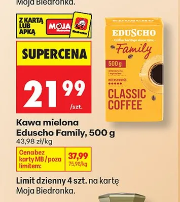 Kawa mielona Eduscho Family promocja w Biedronka