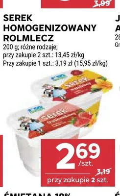 Serek homogenizowany naturalny Rolmlecz promocja w Stokrotka
