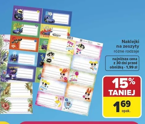 Naklejki na zeszyty promocja w Carrefour