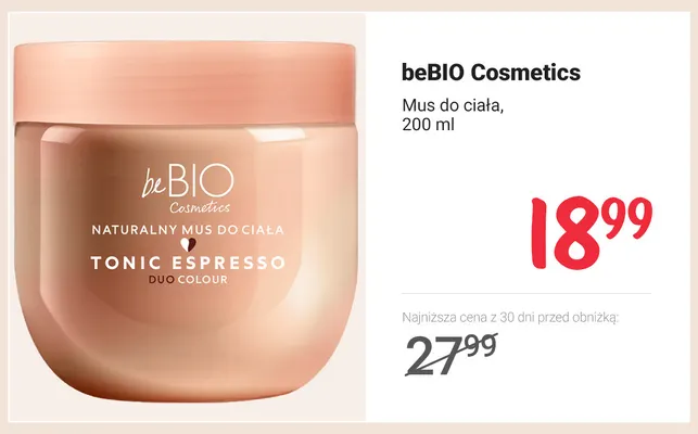Mus do ciała beBIO Cosmetics promocja w Rossmann