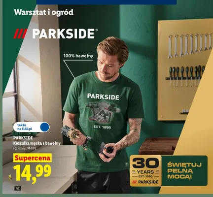 Koszulka męska z bawełny Parkside promocja w Lidl