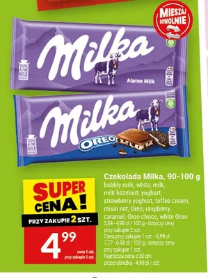 Czekolada Milka Bubbly Milk promocja w Twój Market