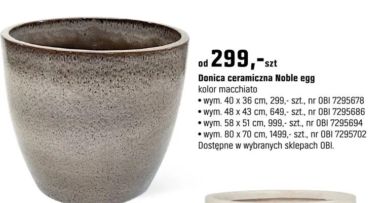 Doniczka ceramiczna Noble egg promocja w OBI