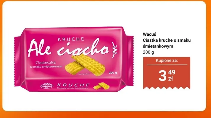 Ciastka kruche o smaku śmietankowym Wacuś Ale ciacho promocja w Dino