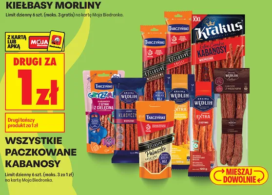 Kabanosy wieprzowe Krakus promocja w Biedronka