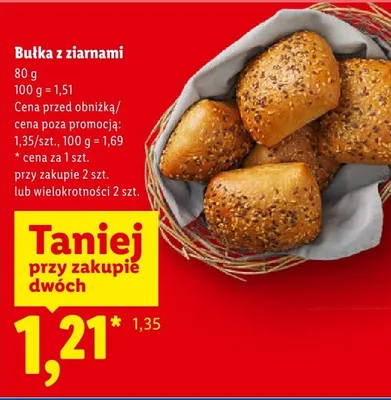Bułka z ziarnami Piekarnia Lidla promocja w Lidl