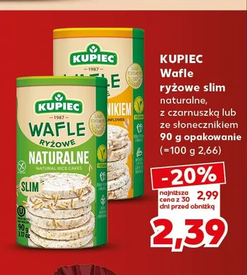 Wafle ryżowe slim ze słonecznikiem Kupiec promocja w Kaufland