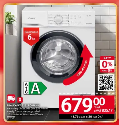 Pralka Wa 7161 Bomann promocja w Selgros