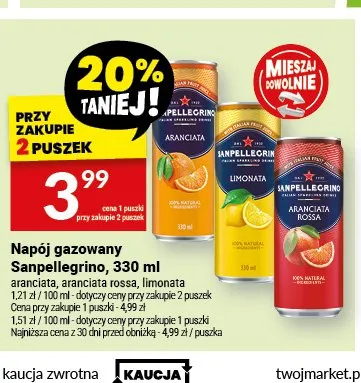 Napój gazowany Limonata Sanpellegrino promocja w Twój Market